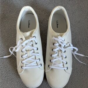 L.L. Bean White Canvas Sneakers